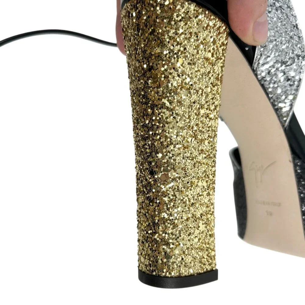 NWOB Giuseppe Zanotti Betty Glitter Embellished Platform Heels